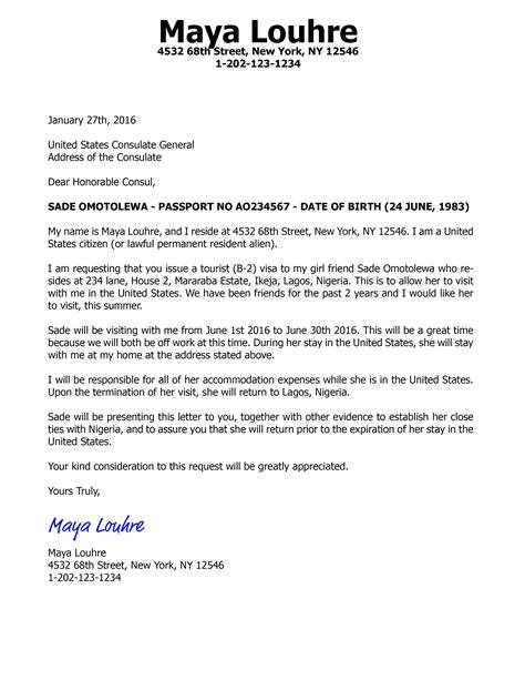 Sample Invitation Letter For Visitor Visa For Parents Canada Letter