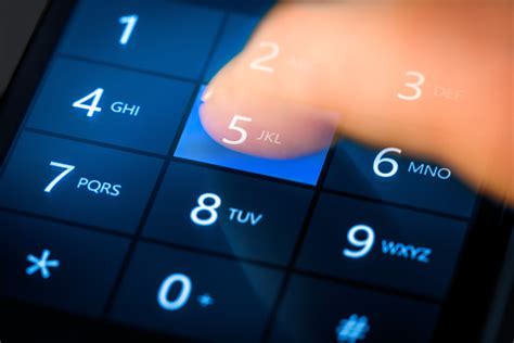 Dialing On Blue Touchscreen Smart Phone Stock Photo Download Image