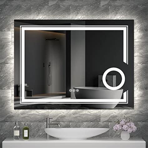 Wisfor Led Lighted Bathroom Mirror 24 X 32 Inch Dimmable Backlit Front Lit Wall Mounted Vanity