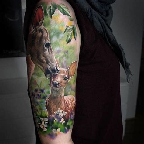 15 Realistic Deer Tattoo Ideas Petpress Scenic Tattoo Deer Tattoo
