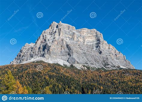 The Massif Of Mount Pelmo In Autumn Dolomites Italy Stock Image