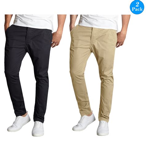 GBH Mens Slim Fit Cotton Stretch Chino Pants 2 Packs Walmart Com