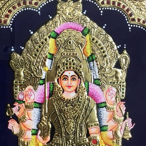 15x13 Gold Tanjore Painting Of Samayapuram Mariamman For Your New H