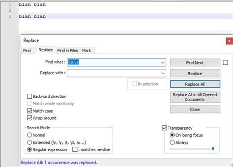 How To Remove Single Blank Line Using Notepad Regex Stack Overflow