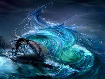 Serpent Elemental Fantasy Wallpapers Summoning Mermaid Backgrounds