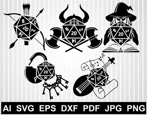 Dungeons and Dragons Svg RPG Vector Design Geek Svg Free Dice | Etsy