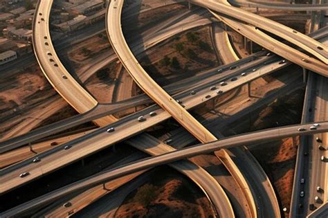 Premium Ai Image Aerial View Of A Massive Highway Intersection In Los