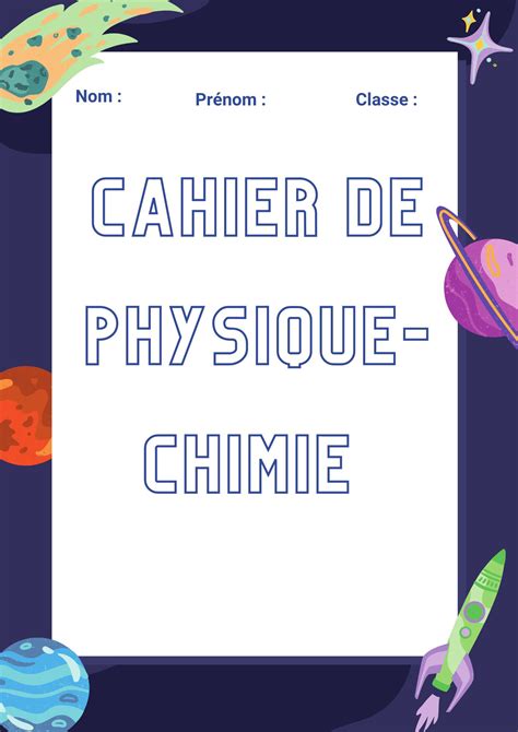 Physique Chimie Dessin Page De Garde La Galerie