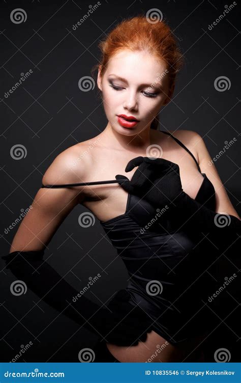 Portrait Of Attractive Redhead Model Stock Photo Image Of Fashion