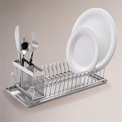 In Sink Dish Drying Rack Small Compact Drainer Tray Kitchen Wire Plate