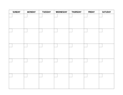Blank calendars available for every month. Free Printable Blank Calendar Template - Paper Trail Design