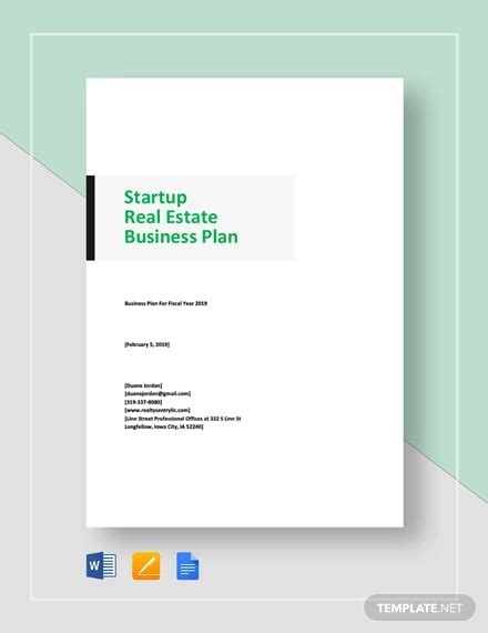 Free Real Estate Business Plan Template Word Free Printable Templates