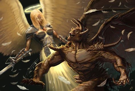 Angel Vs Demon Fantasy Art Angels Angels And Demons