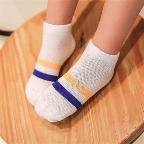 5 Pairs New Summer Mesh Children Kids Socks White Baby Breathable Socks