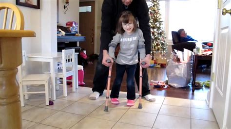 Cerebral Palsy Nina Learns Forearm Crutches Youtube
