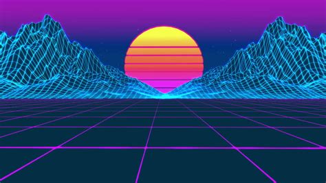 Animation Grid 80s Retro Sci Fi Stock Footage Video 100