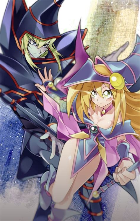 Dark Magician And Dark Magician Girl Drawn By Misaka Missa Yugioh Monsters Anime Anime