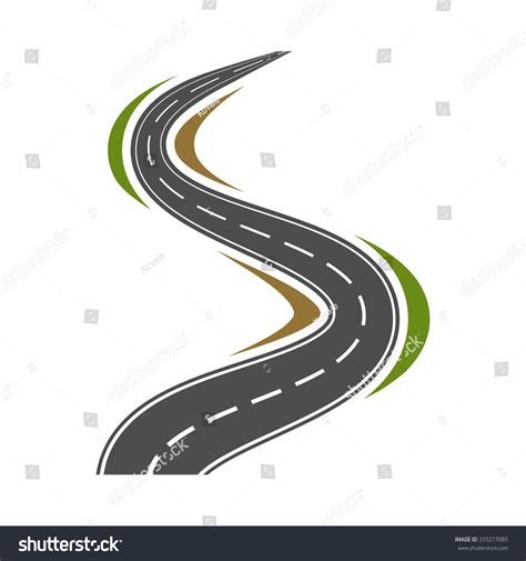 Winding Highway Road Icon Vector Illustration 스톡 벡터로열티 프리 333277085