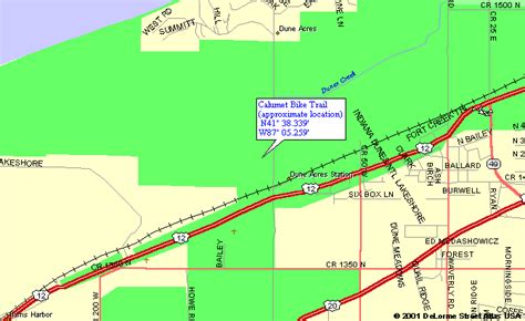 Map To Calumet Mountain Biking Trail Near Chesterton Indiana