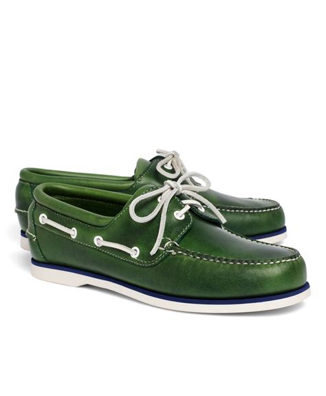 Brooks Brothers Midsole Boat Shoes In Green For Men Lyst