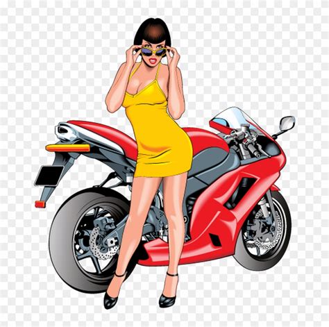 Sexy Girl And Vintage Motorcycle Chopper Classic Bike Clipart Clip Art Library