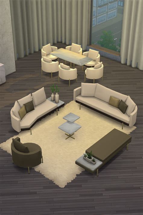 The Sims 4 Sofa Set Cc Ts4 Furniture Moon Sofa Set