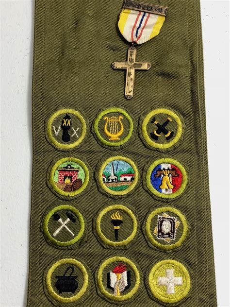 Boy Scout 1950s Sash 33 Type E Merit Badges Pins Etsy