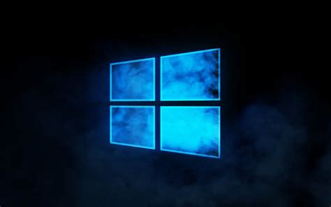 Download Wallpapers Blue Neon Windows 10 Logo Blue Background Windows