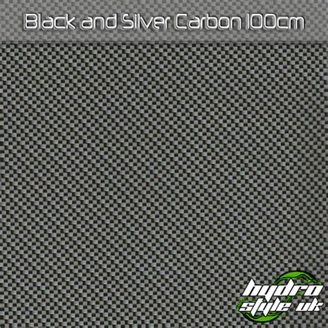 Black And Silver Carbon Hydrographics Film 100cm Hydro Style Uk