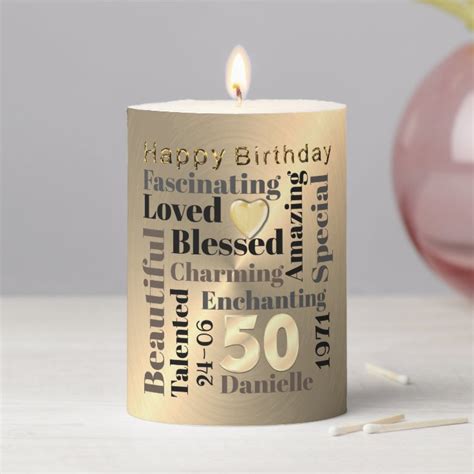 Inspirational Personalised 50th Birthday Candle Zazzle
