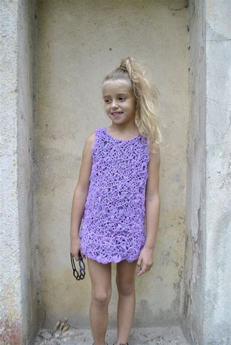 Purple Floral Macrame Short Mini Crochet Lace Sleeveless Dressa Made