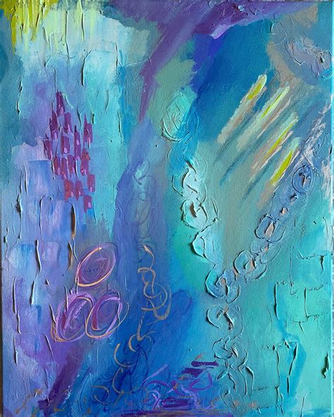 Abstract Painting On Canvas Rhapsody In Blue Etsy