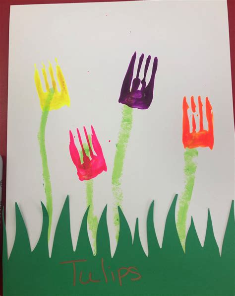 T—tulips Fork Painting V2 Baby Shower Prints Tulips