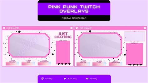 Hot Pink Twitch Overlays Digital Download Etsy