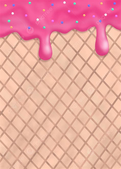 핑크 떨어지는 딸기 아이스크림 콘 배경 배경 화면 및 일러스트 무료 다운로드 Pngtree