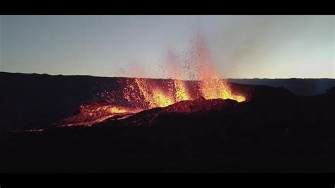 Drone Footage Shows Volcano Erupting On Reunion Island