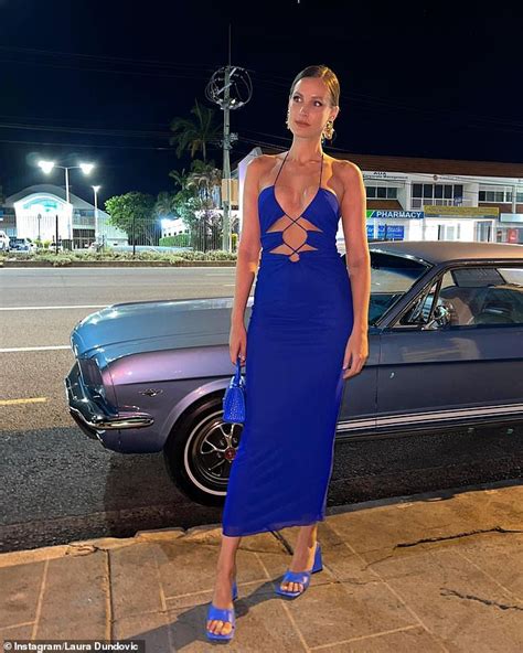 Laura Dundovic Flaunts Her Incredible Figure In A Blue Skintight Dress
