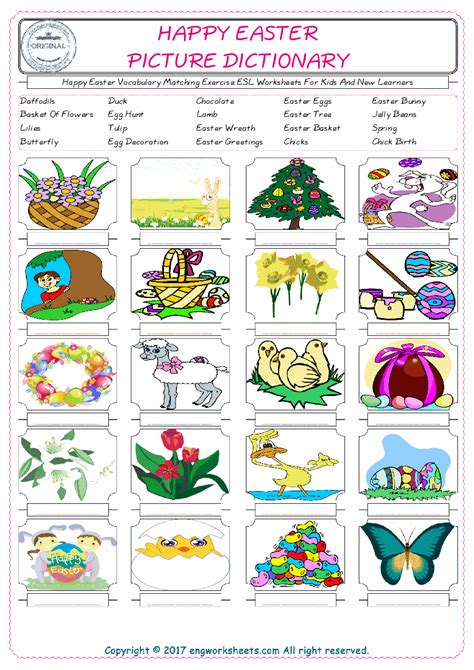 Happy Easter English Worksheet For Kids Esl Printable Picture