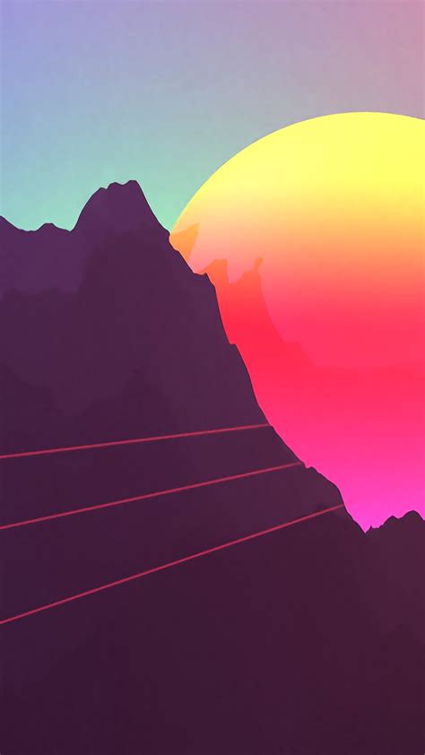 1080x1920 Resolution 3d Retrowave Sunset Iphone 7 6s 6 Plus And Pixel