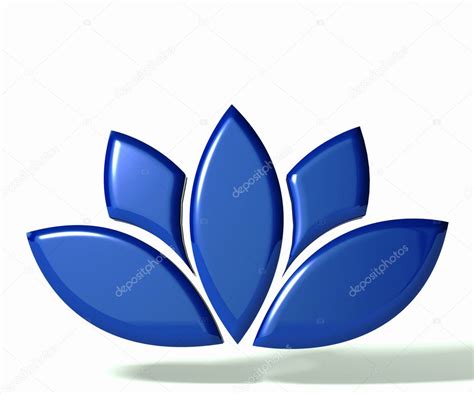 Blue Lotus Flower 3d Logo — Stock Photo © Glopphy 44053285