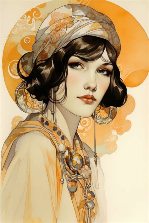 Beautiful Art Nouveau Girl Digital Arts By Anja Rudko Artmajeur