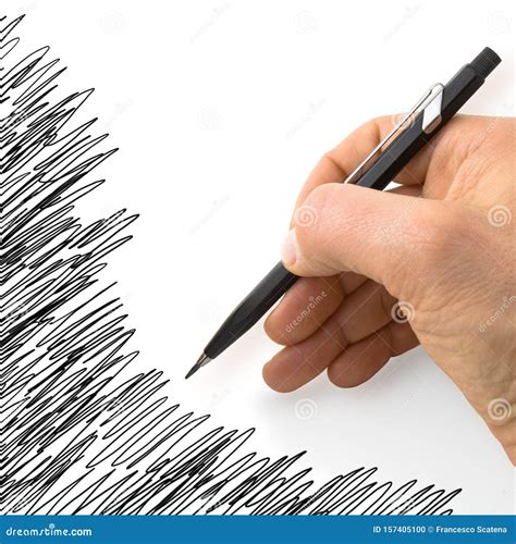 Hand Writing Scribble On A White Paper Concept Image Stock Photo