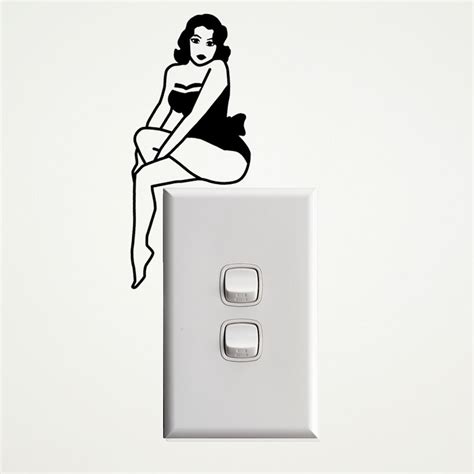 Pin Up Girl Wall Decal Light Switches Stickers Bedroom Living Room Home Mural Decor Vinyl Wall