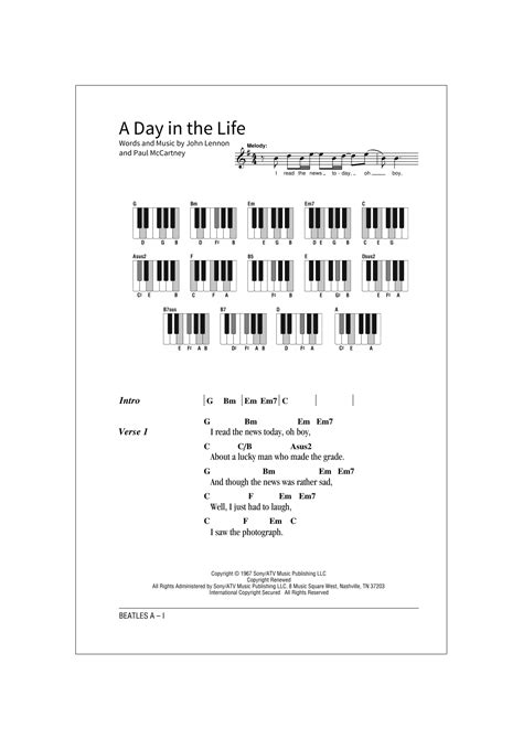 A Day In The Life Sheet Music The Beatles School Of Rock Keys