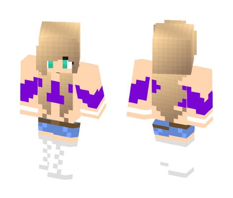 Install Cute Purple Lazy Sleeve Crop Top Skin For Free Superminecraftskins
