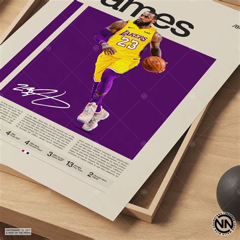 Lebron James Poster La Lakers Print Nba Poster Sports Poster Mid