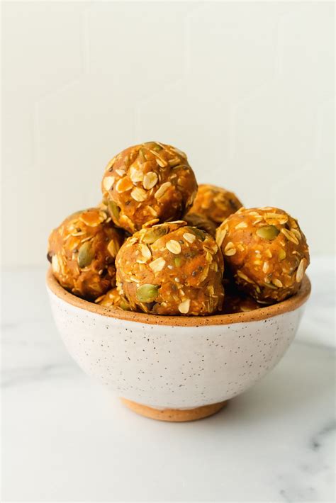I use quest nutrition's vanilla milkshake protein powder, which contains 22 grams per scoop. Pumpkin Cookie Protein Balls | Once Upon a Pumpkin