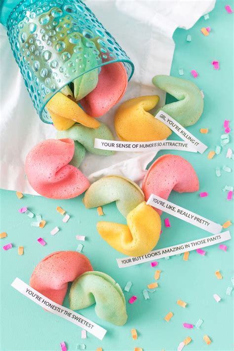 Compliment Cookies Homemade Fortune Cookies Dyed Bright Colored And