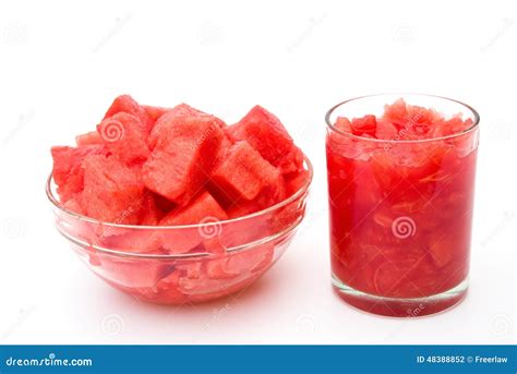 Bowl And Cup Of Watermelon Stock Photo Image Of Nourishment 48388852