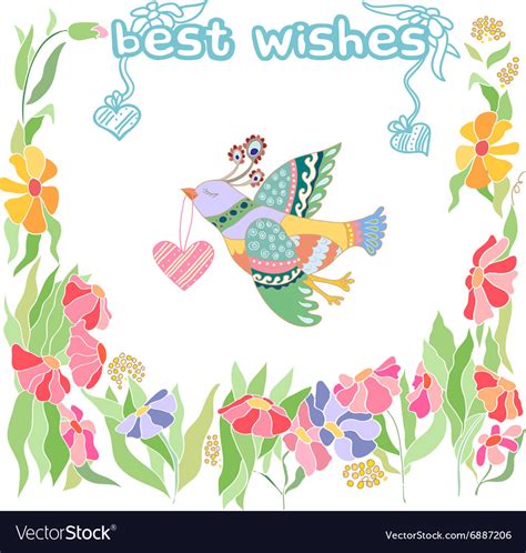 Best Wishes Greeting Card Royalty Free Vector Image